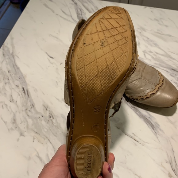 RIEKER Antistress Taupe Distressed Leather Ruched Bootie - Picture 8 of 12